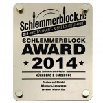 1.Platz für das griechische Restaurant Sirtaki Nürnberg beim Schlemmerblock Award 2014