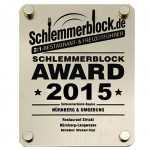 1.Platz für das griechische Restaurant Sirtaki Nürnberg beim Schlemmerblock Award 2015